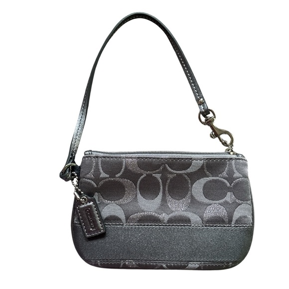 Coach Handbags - Coach Gray Signature Clutch Wristlet